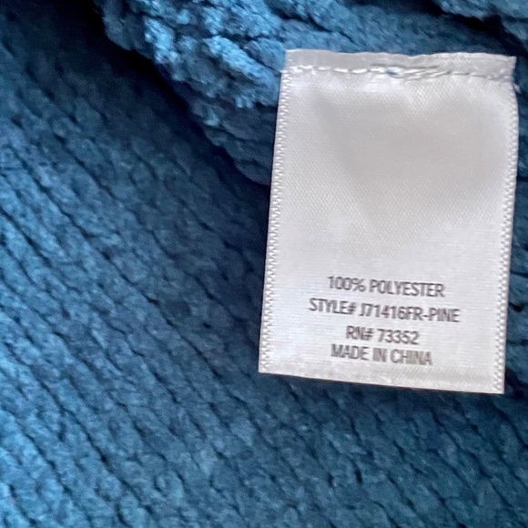 Alya Hayley Chenille Cable Knit Forest Green Crewneck Sweater Size Large - Picture 6 of 10